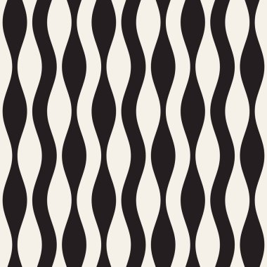 Dalgalı çizgiler vektör seamless modeli. Retro soyut dalgalı doku. Geometrik çizgiler tek renkli tasarım.