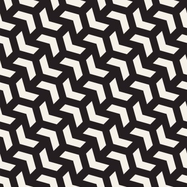 Sorunsuz vektör desen. Soyut geometrik kafes arka plan. Ritmik zikzak yapısı. Tek renkli şık doku chevron çizgilerle