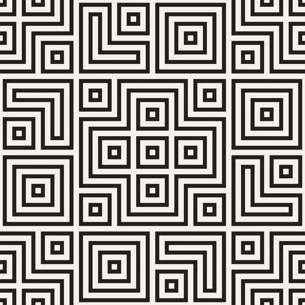 Geometrischer Ethnischer Hintergrund Mit Symmetrischen Linien Gitter Stilvolle Monochrome Textur — Stockvektor