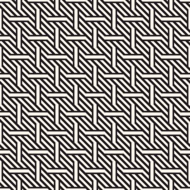 Vektör Seamless modeli. Modern şık titreşim satırları doku. Geometrik çizgili süsleme. Tek renkli doğrusal örgüler