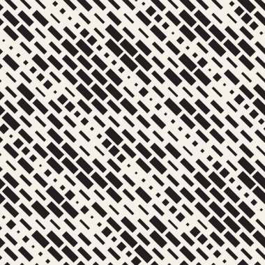 Vektör sorunsuz siyah ve beyaz düzensiz çizgi dikdörtgen ızgara desen. Trendy tek renkli doku. Geometrik arka plan tasarlamak