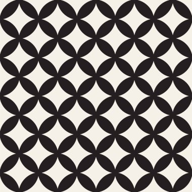 Vektör sorunsuz siyah ve beyaz geometrik yuvarlak hatları desen. Geometrik arka plan tasarlamak