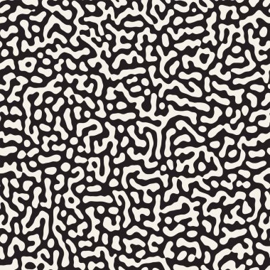 Vektör sorunsuz Grunge desen. Siyah ve beyaz organik şekiller. Dağınık noktalar doku. Arka plan illüstrasyon