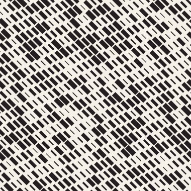 Vektör sorunsuz siyah ve beyaz düzensiz çizgi dikdörtgen ızgara desen. Trendy tek renkli doku. Geometrik arka plan tasarlamak