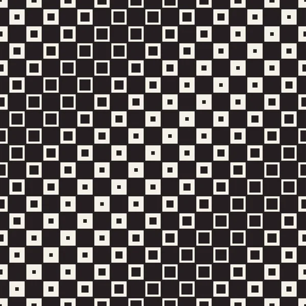 重复几何矩形砖 时尚的黑白格子 矢量无缝模式 — 图库矢量图片
