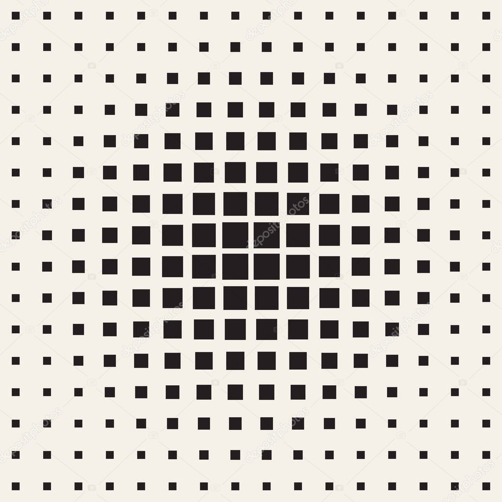 Vector seamless pattern. Modern stylish texture. Repeating geometric tiles. Monochrome halftone grid. Simple shapes lattice