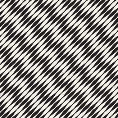 Dalgalı çizgiler vektör seamless modeli. Retro dalgalı oyma doku. Geometrik zikzak çizgiler tek renkli tasarım
