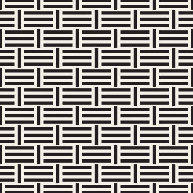 Çizgili kafes ile soyut geometrik desen. Sorunsuz vektör arka plan. Tek renkli şık doku.