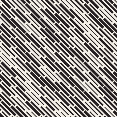 Vektör sorunsuz siyah ve beyaz düzensiz çizgi dikdörtgen ızgara desen. Trendy tek renkli doku. Geometrik arka plan tasarlamak