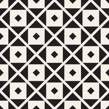 Sorunsuz oyma desen. Stilize kafes tekrarladı. Simetrik geometrik soyut duvar kağıdı. Kafes etnik motif. Vektör çizim