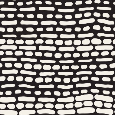 Arka arka plan ile yuvarlak fırça darbeleri. Tek renkli elle çizilmiş doku, dalgalı çizgilerle. Doodle vektör Seamless Modeli.