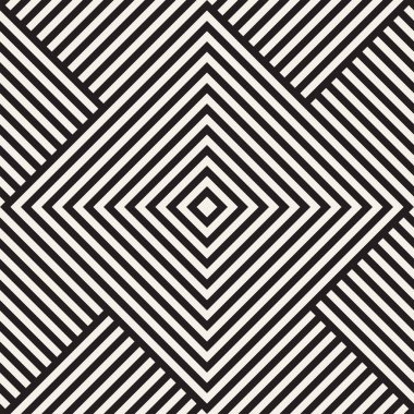 Şık çizgiler labirent kafes. Etnik tek renkli doku. Geometrik arka plan tasarlamak. Vektör sorunsuz siyah-beyaz desen