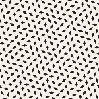 Modaya uygun doku dağınık geometrik şekiller ile. Memphis tasarım tarafından ilham verdi. Tek renkli arka plan. Vektör Seamless Modeli.