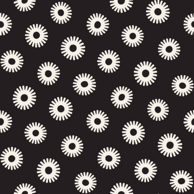 Vektör sorunsuz sunburst şekiller serbest desen. Arka plan yuvarlak fırça darbeleriyle. Elle çizilmiş doku