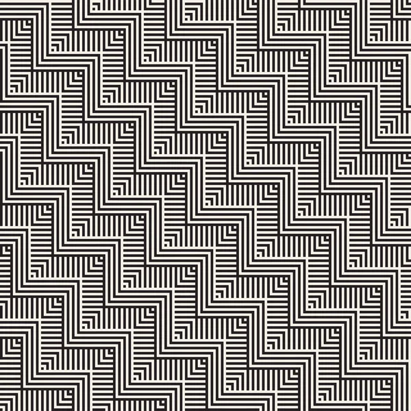 Absztrakt szerpentin párhuzamos csíkok. Stílusos etnikai dísz. Vektor Seamless Pattern. — Stock Vector