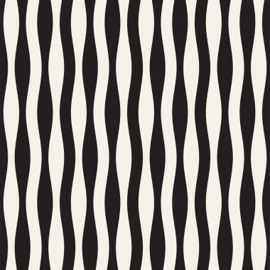 Dalgalı çizgiler vektör seamless modeli. Retro dalgalı doku. Geometrik çizgiler tek renkli tasarım.