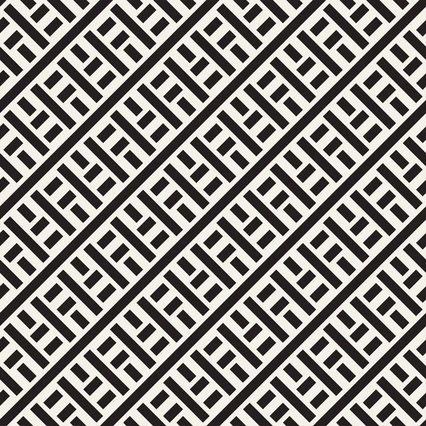 Interliniëring lijnen doolhof Lattice. Etnische zwart-wit patroon. Vector naadloze Black and White Pattern — Stockvector