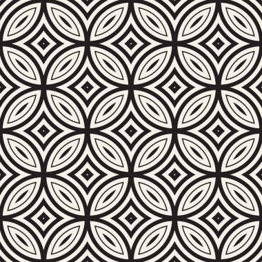 Vektör sorunsuz siyah ve beyaz geometrik çizgiler desen. Geometrik arka plan tasarlamak