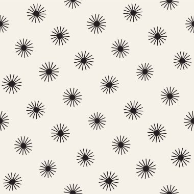 Vektör sorunsuz sunburst şekiller serbest desen. Arka plan yuvarlak fırça darbeleriyle. Elle çizilmiş doku