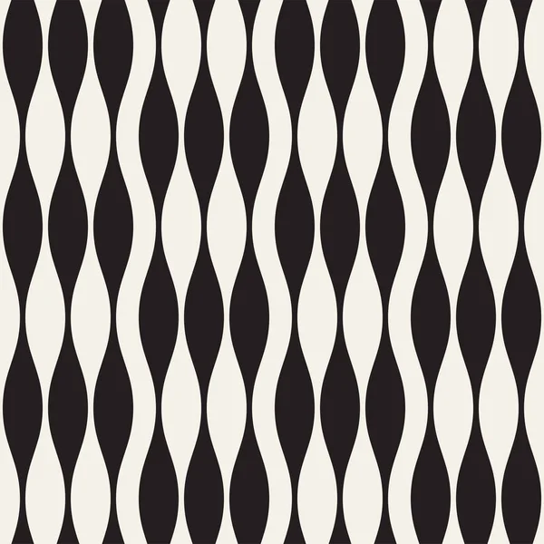 Wavy stripes vector seamless pattern. Retro wavy texture. Geometric lines monochrome design. — Stock Vector