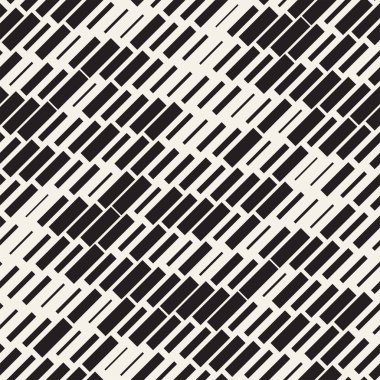 Vektör sorunsuz siyah ve beyaz düzensiz çizgi dikdörtgen ızgara desen. Geometrik arka plan tasarlamak