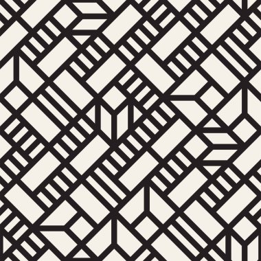 Vektör seamless modeli. Yinelenen doku kafes. Doğrusal kılavuz kaotik şekillerle birlikte. Şık geometrik kafes tasarımı
