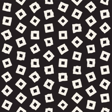 Şık Doodle dağınık şekiller. Vektör sorunsuz siyah ve beyaz serbest desen