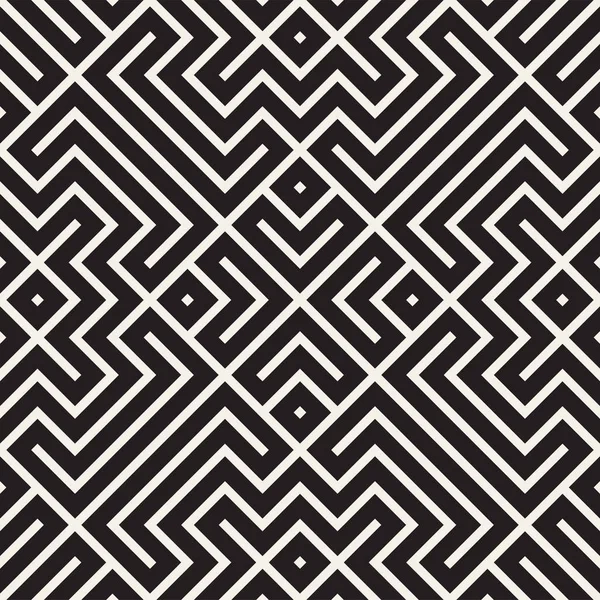 Geometrischer ethnischer Hintergrund mit symmetrischen Linien Gitter. Vektor abstraktes nahtloses Muster. — Stockvektor
