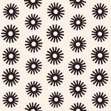 Vektör sorunsuz sunburst şekiller serbest desen. Arka plan yuvarlak fırça darbeleriyle. Elle çizilmiş doku