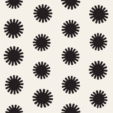 Vektör sorunsuz sunburst şekiller serbest desen. Arka plan yuvarlak fırça darbeleriyle. Elle çizilmiş doku