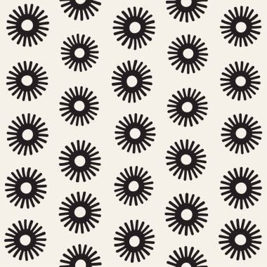 Vektör sorunsuz sunburst şekiller serbest desen. Arka plan yuvarlak fırça darbeleriyle. Elle çizilmiş doku