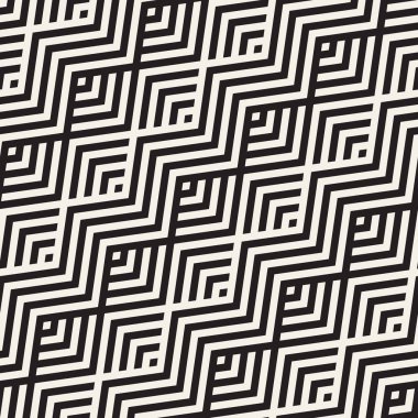 Soyut zikzak paralel çizgiler. Şık etnik süsleme. Vektör Seamless Modeli.
