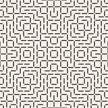 Simetrik çizgileri kafes ile geometrik etnik köken. Vektör soyut Seamless Modeli.