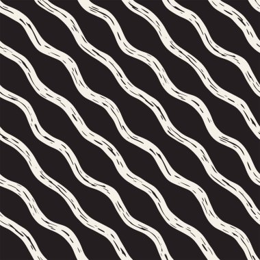 Dekoratif seamless modeli handdrawn doodle hatları ile. El dalgalı çizgiler arka plan boyalı. Trendy sonsuz serbest doku