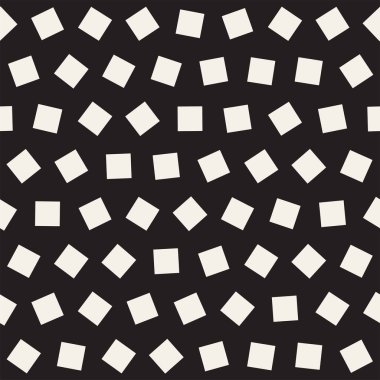 Geometrik şekiller dağınık. Vektör sorunsuz siyah-beyaz desen