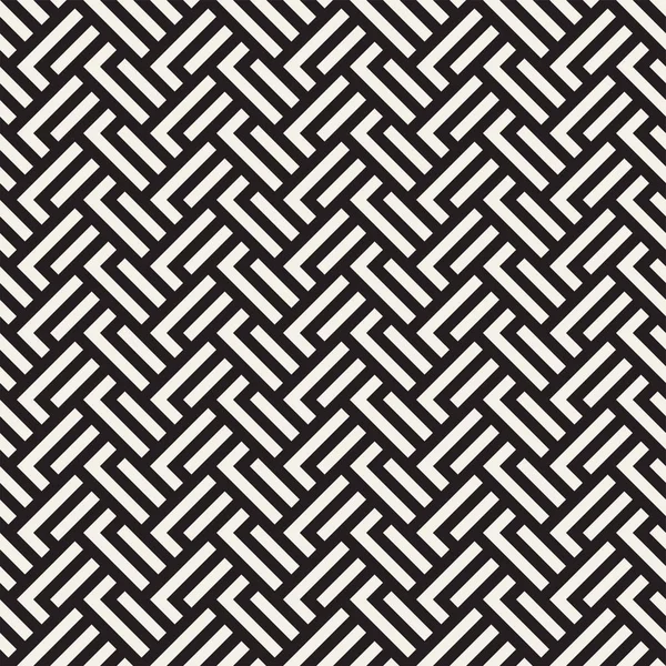 Linhas elegantes labirinto treliça. Textura monocromática étnica. Fundo geométrico abstrato. Padrão preto e branco sem costura vetorial . — Vetor de Stock