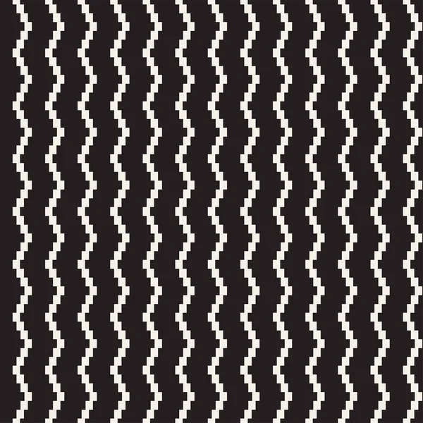 Halbton kantigen Linien Mosaik endlose stilvolle Textur. Vektor nahtloses Schwarz-Weiß-Muster — Stockvektor