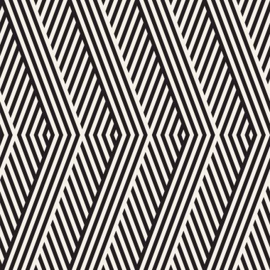 Soyut zikzak paralel çizgiler. Şık etnik süsleme. Vektör Seamless Modeli.