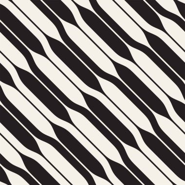 Dalgalı çizgiler vektör seamless modeli. Retro dalgalı doku. Geometrik çizgiler tek renkli tasarım.