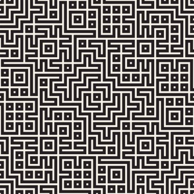 Simetrik çizgileri kafes ile geometrik etnik köken. Vektör soyut Seamless Modeli.