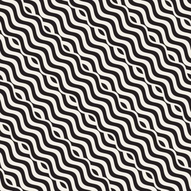 Dalgalı çizgilerle soyut geometrik desen. Titreşimli görüntüyü çizgili tasarım yuvarlanır. Sorunsuz vektör arka plan.