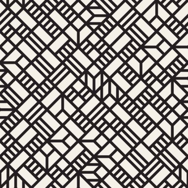 Vektör seamless modeli. Yinelenen doku kafes. Doğrusal kılavuz kaotik şekillerle birlikte. Şık geometrik kafes tasarımı