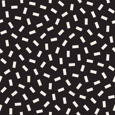Geometrik şekiller dağınık. Vektör sorunsuz siyah-beyaz desen