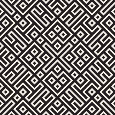 Simetrik çizgileri kafes ile geometrik etnik köken. Vektör soyut Seamless Modeli.