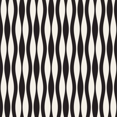 Dalgalı çizgiler vektör seamless modeli. Retro dalgalı doku. Geometrik çizgiler tek renkli tasarım.