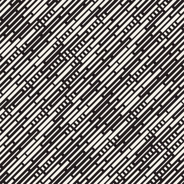 Διάνυσμα απρόσκοπτη μαύρο και άσπρο ανώμαλες παύλα ορθογώνια πλέγμα μοτίβο. Αφηρημένα φόντο γεωμετρικό σχέδιο — Διανυσματικό Αρχείο