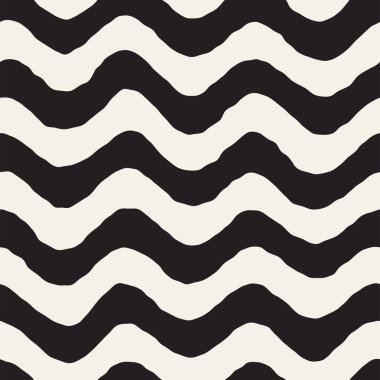 Sorunsuz dalgalı el çekilmiş çizgili desen. Yinelenen vektör doku.