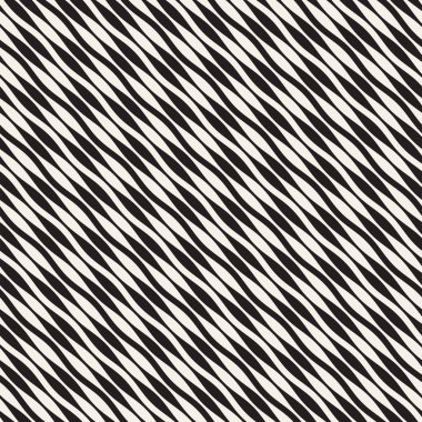 Dalgalı çizgiler vektör seamless modeli. Retro dalgalı doku. Geometrik çizgiler tek renkli tasarım.