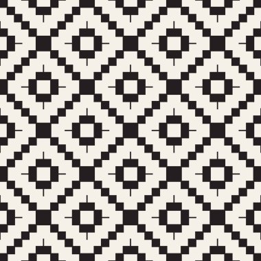 Seamless modeli. Stilize kafes tekrarladı. Simetrik geometrik soyut duvar kağıdı. Kafes etnik motif. Vektör çizim