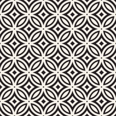 Vektör sorunsuz siyah ve beyaz geometrik çizgiler desen. Geometrik arka plan tasarlamak